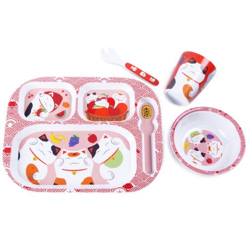 Melamine Children Set Red / 5