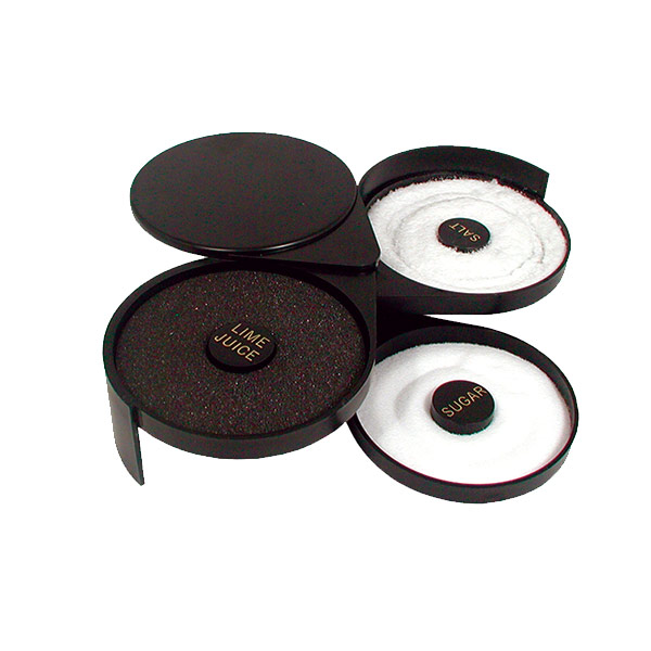 3 Trays / Black / Glass Rimmer / 12
