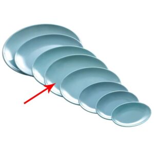 Blue Jade 12 1/2" x 9 1/4" Oval Melamine Platter - 12/Case