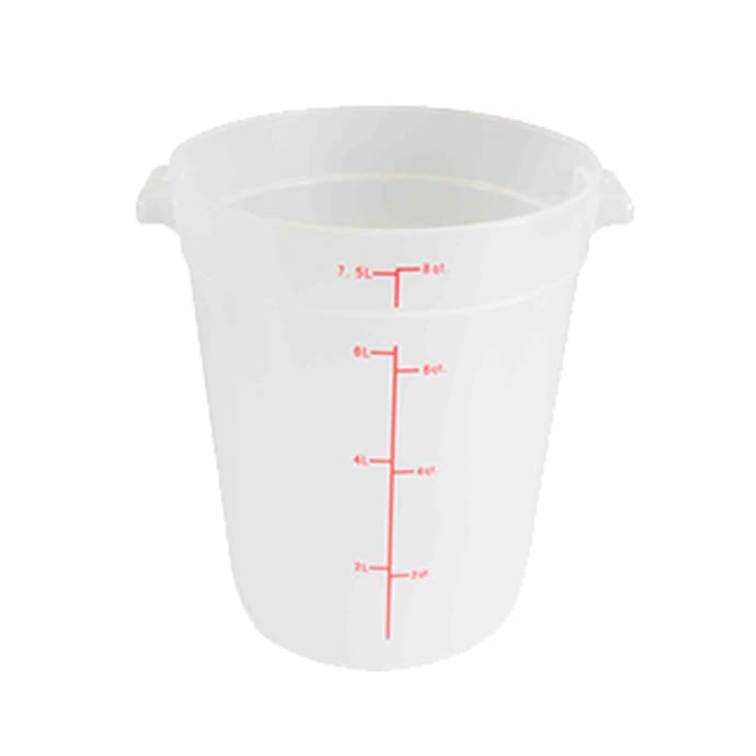 8 Qt Round Food Storage Container, PP, Translucent