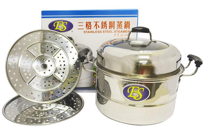 32Cm/12.5"/S/S Steamer/2xLayer/set