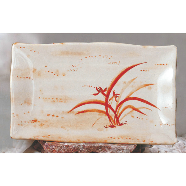 13.5 X 9.25" Wave Rectangular / Gold Orchid / Temp Plate / 3 Dz
