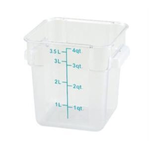 6 Qt Square Storage Container, Clear, PC