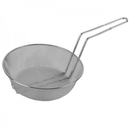 8" Round, Culinary Basket Nickel Plated Coarse Mesh