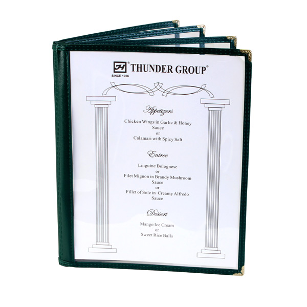 Menu Cover 8.5 X 11 / 4 Page / Green