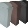 23 Gallon / Plastic Square Trash Can / Gray / PLTC023G
