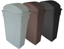 23 Gallon / Plastic Square Trash Can / Gray / PLTC023G