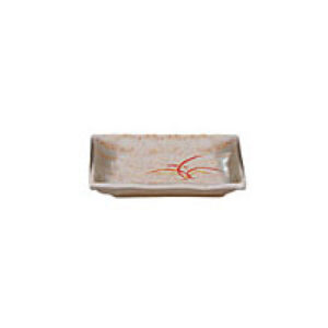 Tenmoku Rectangular Plate 6-1/4" x 4-3/4" / Gold Orchard