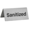 Tent Sign, "Sanitized", S/S