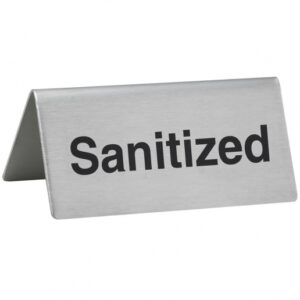 Tent Sign, "Sanitized", S/S