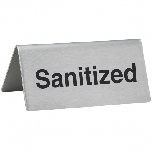 Tent Sign, "Sanitized", S/S