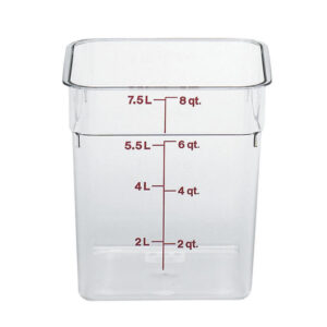 Cambro / Container / Square / Clear / 8 Qt