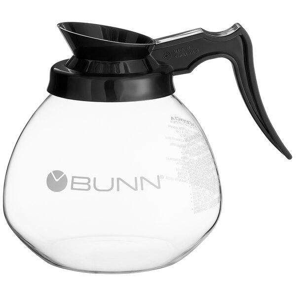 Coffee Pot Decanter Glass/Black