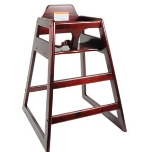 Mahogany Wood Finished High Chair, K.D. ASTM404 Certified