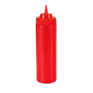 Wide-Mouth / Squeeze Bottle / 24 Oz / Red / 6