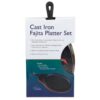 15" Oval Steak Platter with Handle - Cast Iron