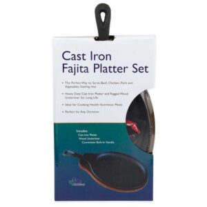 15" Oval Steak Platter with Handle - Cast Iron
