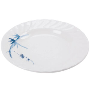 Blue Bamboo 10 1/2" Round Melamine Curved Rim Plate
