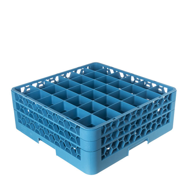 OptiClean 36 Compartment Glass Rack Carlisle Blue / 4