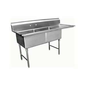 Three Tubs Sink W/ 2 Drain Boards