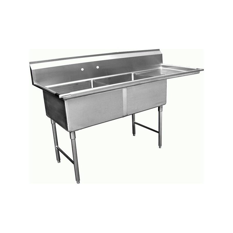Three Tubs Sink W/ 2 Drain Boards