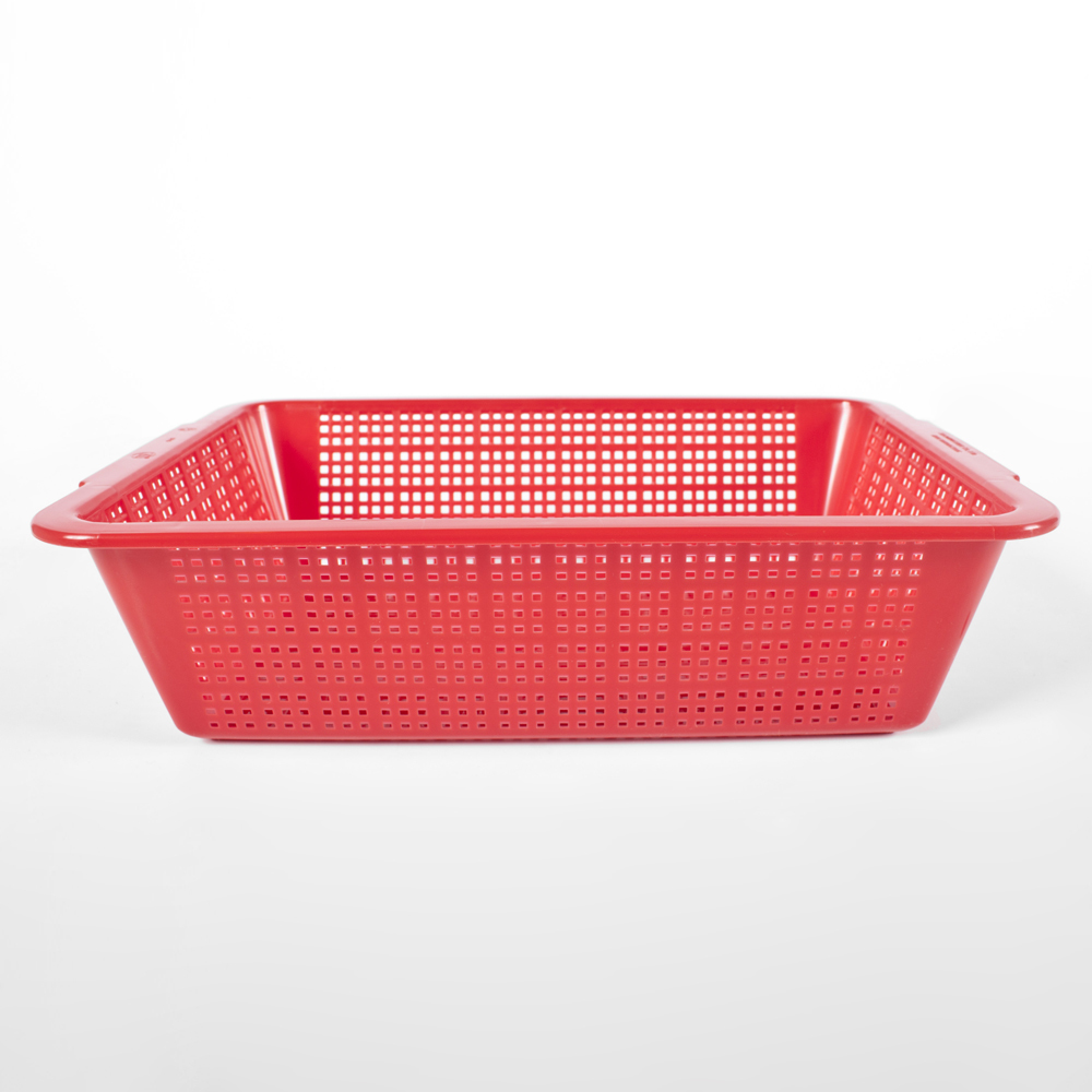 Red Strainer Rectangle Colander 14" x 10.5