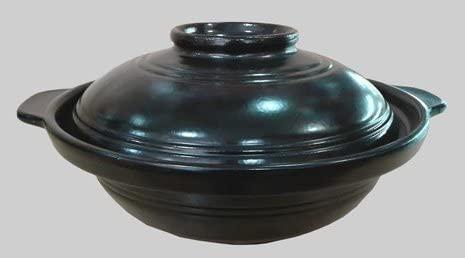 7.5" Casserole Clay Pot Black