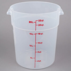 Cambro RFS22PP190 22 Qt. Translucent Round Storage Container