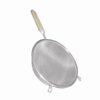 8" Wooden Handle Strainer / Single / S/S / Fine