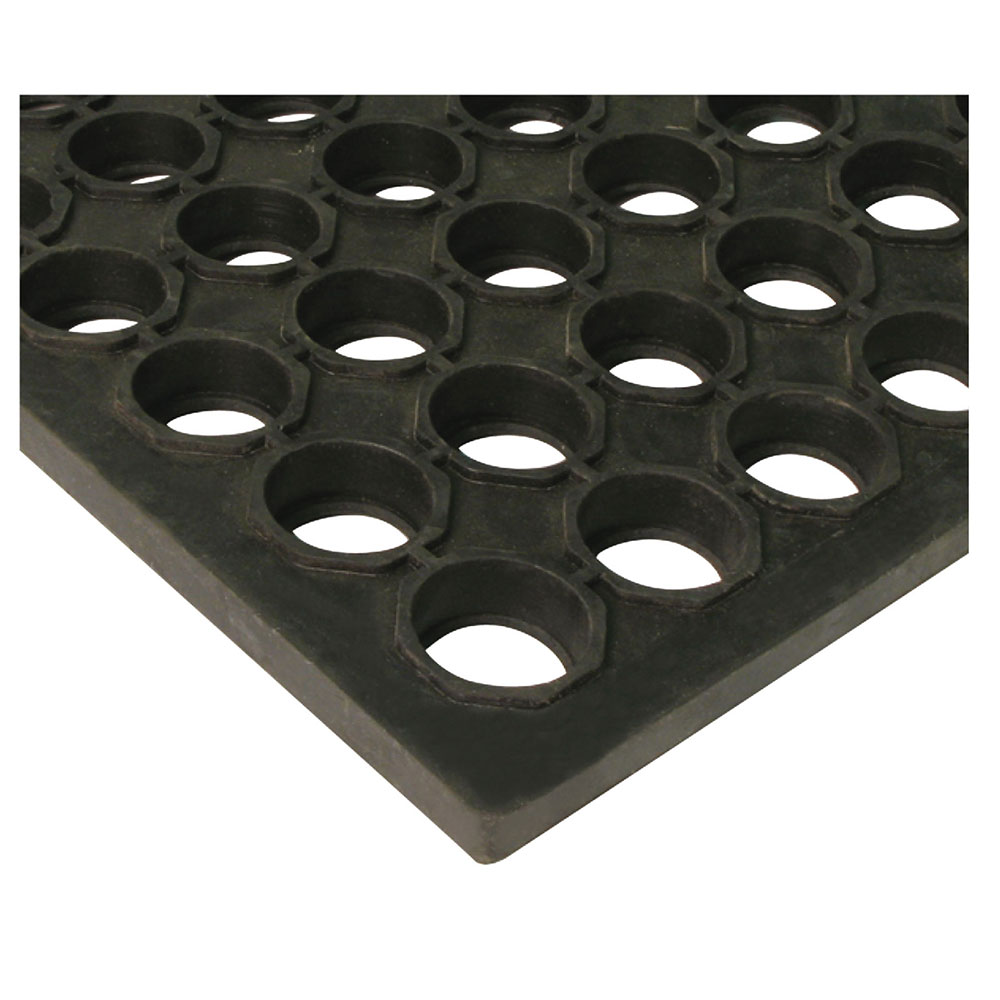 3' X 5' x 3/4" Rubber Floor Mat / Black / Straight