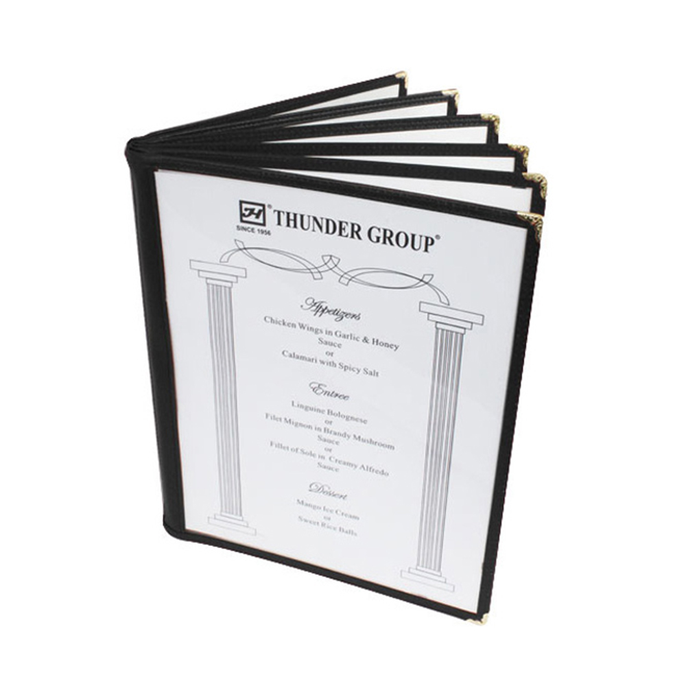 8.5 X 11"/Menu Cover/Blk/6P