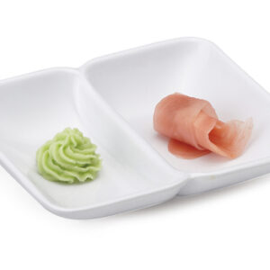 3" x 3 7/8" White Twin Sauce Dish / 36