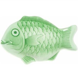 14" / Fish Shape / Melamine Platter / Green