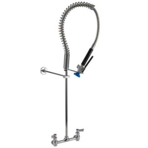 Wall Mount / 38"H Pre-Rinse Faucet w/ 8" Center / Wall Bracket