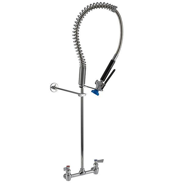 Wall Mount / 38"H Pre-Rinse Faucet w/ 8" Center / Wall Bracket
