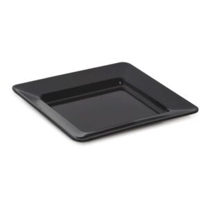 12" Square Dinner Plate, Melamine, Black