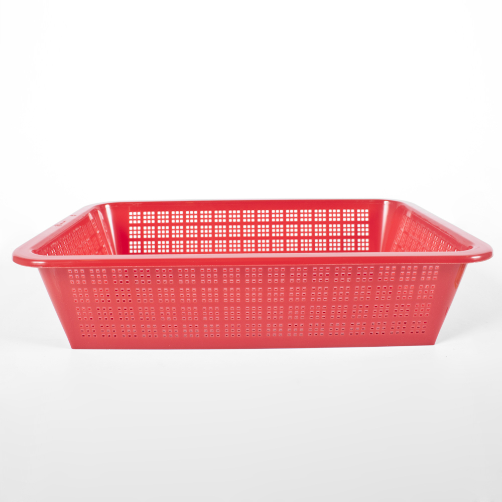 Red Strainer Rectangle Colander 18.5" x 13"