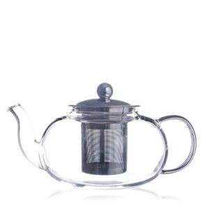 34 Oz/5.5"Glass Tea Pot w/SS Strnr/24