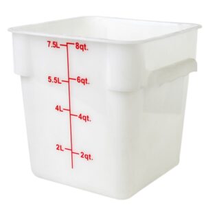 8 Qt / Plastic Square Food Container / White / 24