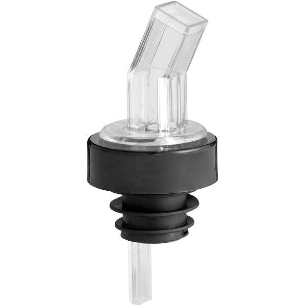 Screen Liquor Pourer W/ Black Collar / Clear / 12