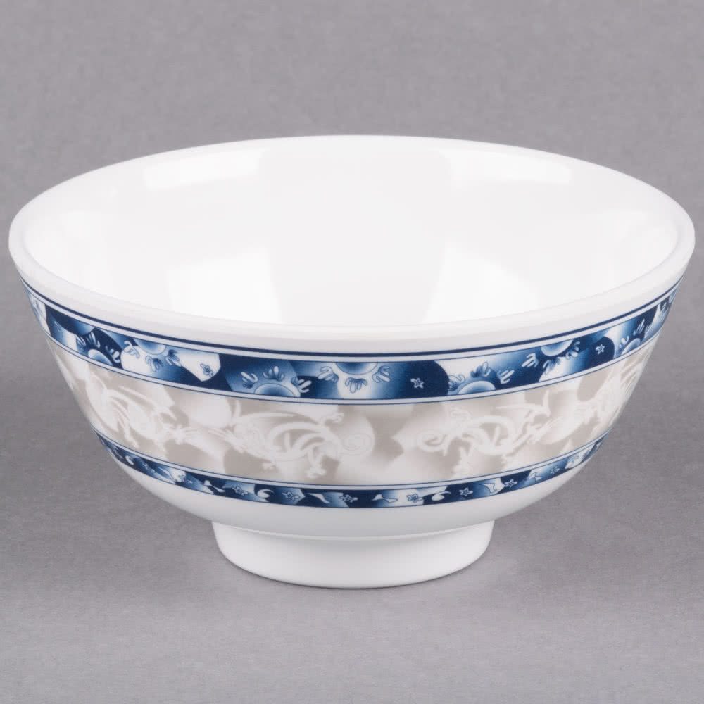 Blue Dragon 9 oz. Round Melamine Rice Bowl - 12/Case