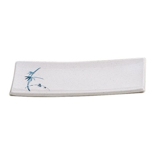 Blue Bamboo 9 3/8" x 4 1/4" Rectangular Melamine BBQ Plate