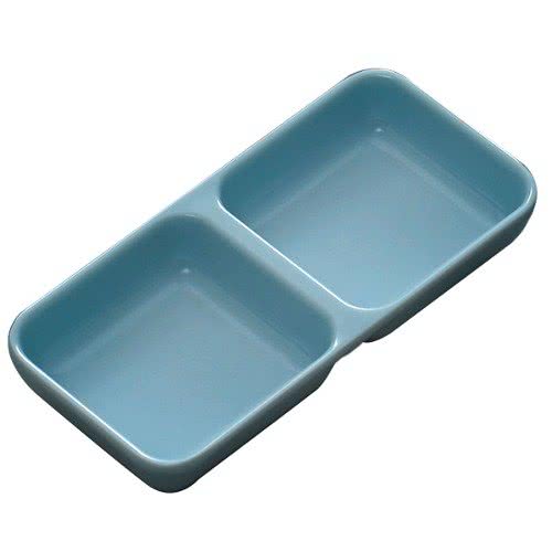 Blue Jade 4 oz. Rectangular Melamine Two Compartment Sauce Dish