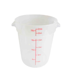 22 Qt Round Food Storage Container, PP, Translucent