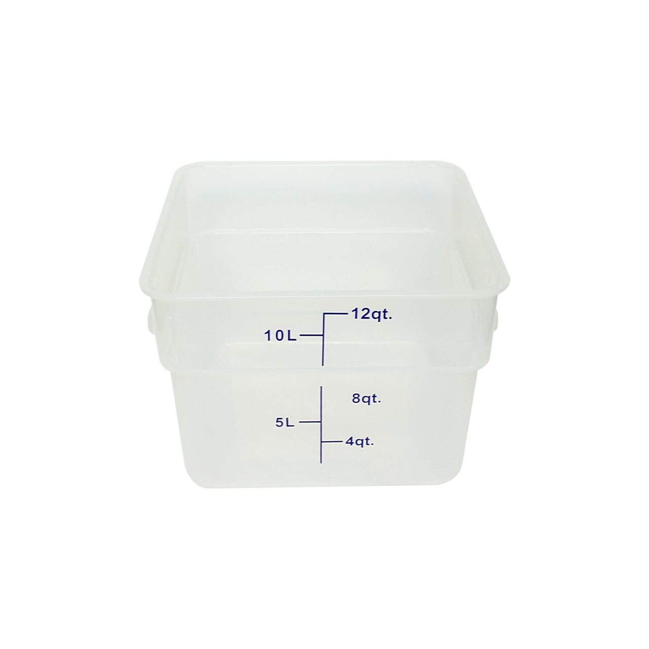 12 Qt Plastic Square Food Storage Containers, Translucent