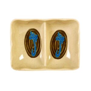 3 5/8" X 2.75" / Divided Sauce Dish / 18 Dz