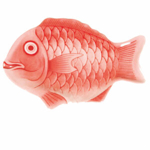 10" Fish / Melamine Plate / Red / 3 Dz