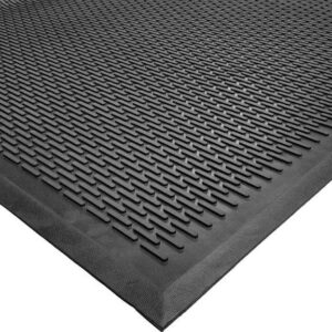 3" x 5" Ridge Scraper Rubber Mat / 3/8" Thick / Black