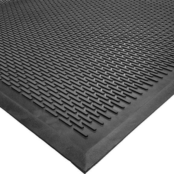 3" x 5" Ridge Scraper Rubber Mat / 3/8" Thick / Black