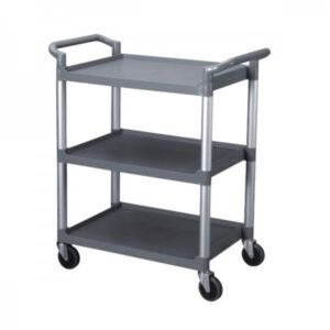 40 1/2" x 19 3/4" x 37 7/8", 3-Tier Bus Cart, Grey